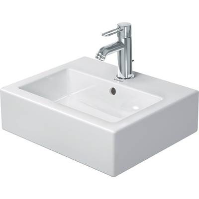 Duravit 0704450000 - Duravit Vero 17 3/4" Rectangular Wall Mounted Sink In White With Single Faucet Hole And With Overflow
