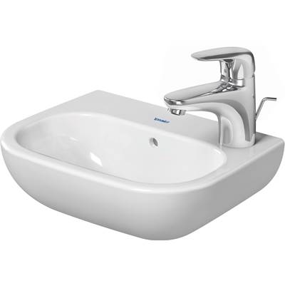 Duravit 07053600082 - Duravit D-Code 14 1/8" Rectangular Wall Mounted Sink In White With Single Faucet Hole And With Overflow