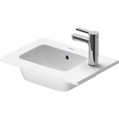 Duravit 0723433200 - Duravit Me By Starck 16 7/8" Rectangular Wall Mounted Sink In Satin Matte White With Single Faucet Hole And With Overflow