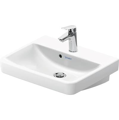 Duravit 07435000002 - Duravit No.1 19 5/8" Rectangular Wall Mounted Sink In White With Single Faucet Hole And With Overflow