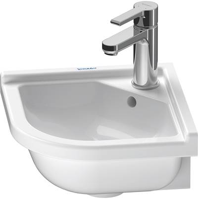 Duravit 0752440000 - Duravit Starck 3 16 7/8" Rectangular Wall Mounted Sink In White With Single Faucet Hole And With Overflow