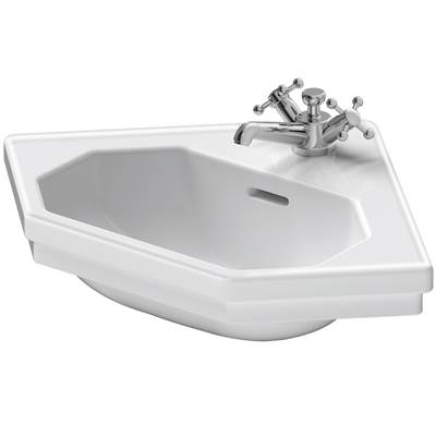 Duravit 0793420000 - Duravit 1930 Series 23 3/8" Octagonal Wall Mounted Sink In White With Single Faucet Hole And With Overflow