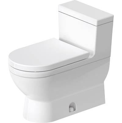 Duravit 2120012001 - Duravit Starck 3 1.28 Gpf Single Flush Elongated One Piece Toilet In White With Hygieneglaze, Top Push Button Flush - Seat Sold Separately