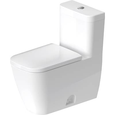 Duravit 2121012001 - Duravit Happy D.2 1.32/0.92 Gpf Dual Flush Elongated One Piece Toilet In White With Hygieneglaze, Top Push Button Flush - Seat Sold Separately