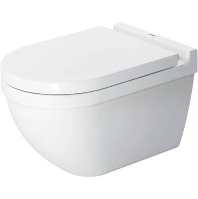 Duravit 2225092092 - Duravit Starck 3 1.6/0.8 Gpf Dual Flush Ada Compliant Elongated Wall Mounted Toilet In White With Hygieneglaze - Seat, Actuator, And In-Wall Tank And Carrier Sold Separately