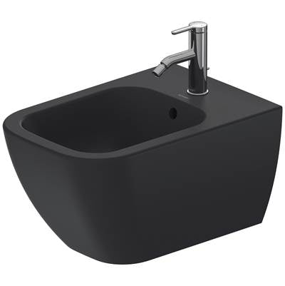Duravit 2258151300 - Duravit Happy D.2 Single Hole Horizontal Spray Wall Mount Bidet In Matte Anthracite