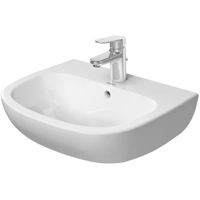 Duravit 23105500002 - Duravit D-Code 21 5/8" Rectangular Wall Mounted Sink In White With Single Faucet Hole And With Overflow