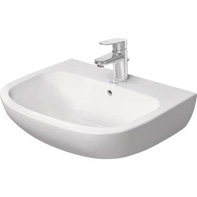 Duravit 23106000002 - Duravit D-Code 23 5/8" Rectangular Wall Mounted Sink In White With Single Faucet Hole And With Overflow