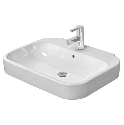 Duravit 2316650000 - Duravit Happy D.2 25 5/8" Rectangular Wall Mounted Sink In White With Single Faucet Hole And With Overflow
