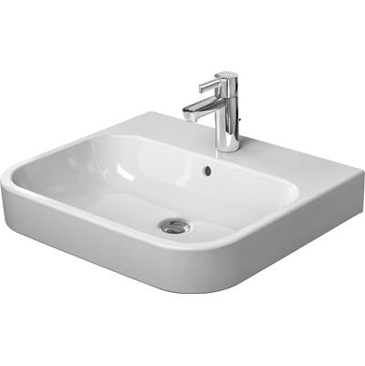 Duravit 2318600000 - Duravit Happy D.2 23 5/8" Rectangular Wall Mounted Sink In White With Single Faucet Hole And With Overflow