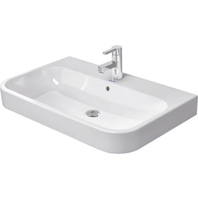 Duravit 2318800000 - Duravit Happy D.2 31 1/2" Rectangular Wall Mounted Sink In White With Single Faucet Hole And With Overflow