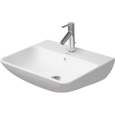 Duravit 2335553200 - Duravit Me By Starck 21 5/8" Rectangular Wall Mounted Sink In Satin Matte White With Single Faucet Hole And With Overflow