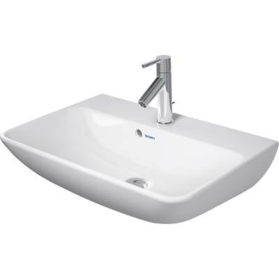Duravit 2343603200 - Duravit Me By Starck 23 5/8" Rectangular Wall Mounted Sink In Satin Matte White With Single Faucet Hole And With Overflow