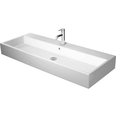 Duravit 2350120027 - Duravit Vero 47 1/4" Rectangular Vessel Sink In White With Single Faucet Hole And With Overflow