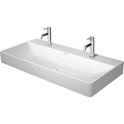 Duravit 2353100043 - Duravit Durasquare 39 3/8" Rectangular Wall Mounted Sink In White With Two Sets Of Single Faucet Holes And
