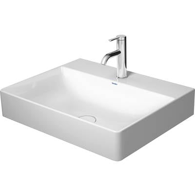 Duravit 2353600044 - Duravit Durasquare 23 5/8" Rectangular Wall Mounted Sink In White With Widespread Faucet Holes And