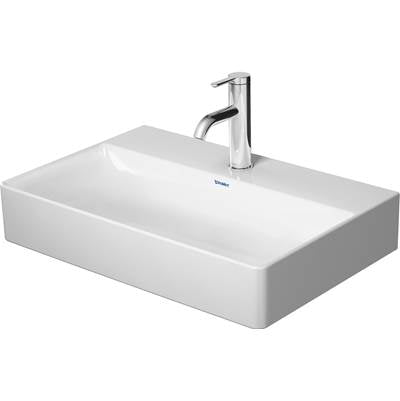 Duravit 2356600073 - Duravit Durasquare 23 5/8" Rectangular Vessel Sink In White With Widespread Faucet Holes And