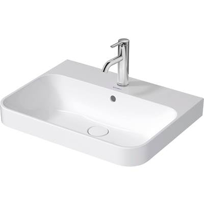 Duravit 2360600000 - Duravit Happy D.2 23 5/8" Rectangular Vessel Sink In White With Single Faucet Hole And With Overflow