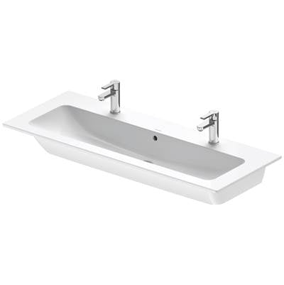 Duravit 2361120024 - Duravit Me By Starck 48 3/8" Rectangular Wall Mounted Sink In White With Two Sets Of Single Faucet Holes And With Overflow