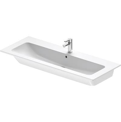 Duravit 2361123200 - Duravit Me By Starck 48 3/8" Rectangular Wall Mounted Sink In Satin Matte White With Single Faucet Hole And With Overflow