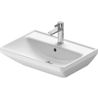 Duravit 2366600000 - Duravit D-Neo 23 5/8" Rectangular Wall Mounted Sink In White With Single Faucet Hole And With Overflow