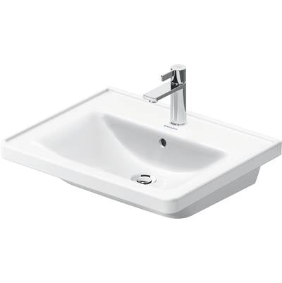 Duravit 2367600000 - Duravit D-Neo 23 5/8" Rectangular Wall Mounted Sink In White With Single Faucet Hole And With Overflow