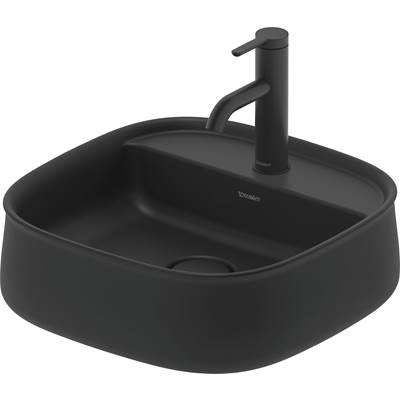 Duravit 2374421371 - Duravit Zencha 16 1/2" Rectangular Vessel Sink In Matte Anthracite With Single Faucet Hole And