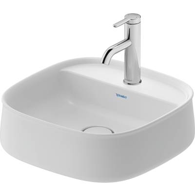 Duravit 2374423271 - Duravit Zencha 16 1/2" Rectangular Vessel Sink In Satin Matte White With Single Faucet Hole And