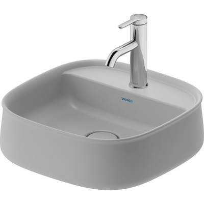 Duravit 2374426771 - Duravit Zencha 16 1/2" Rectangular Vessel Sink In Satin Matte Gray With Single Faucet Hole And