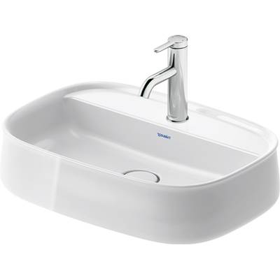 Duravit 2374550071 - Duravit Zencha 21 5/8" Rectangular Vessel Sink In White With Single Faucet Hole And