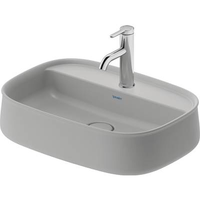 Duravit 2374556771 - Duravit Zencha 21 5/8" Rectangular Vessel Sink In Satin Matte Gray With Single Faucet Hole And