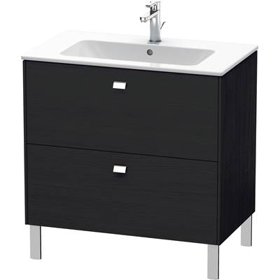 Duravit BR440201016 - Duravit Brioso 32 1/4" Wall Mount Two Drawer Single Vanity Cabinet In Black Oak, Sink Sold Separately
