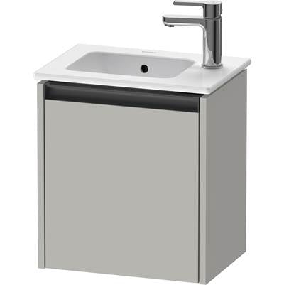 Duravit K25060L07070000 - Duravit Ketho.2 16 1/8" Wall Mount One Door Single Vanity Cabinet In Matte Concrete Gray, Sink Sold Separately