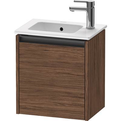 Duravit K25060L21210000 - Duravit Ketho.2 16 1/8" Wall Mount One Door Single Vanity Cabinet In Dark Walnut, Sink Sold Separately