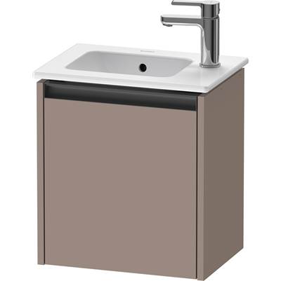 Duravit K25060L43430000 - Duravit Ketho.2 16 1/8" Wall Mount One Door Single Vanity Cabinet In Matte Basalt, Sink Sold Separately