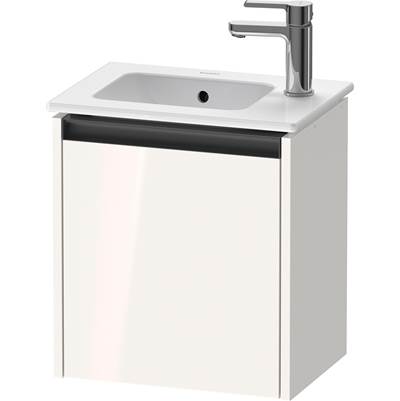 Duravit K25060L22220000 - Duravit Ketho.2 16 1/8" Wall Mount One Door Single Vanity Cabinet In High Gloss White, Sink Sold Separately