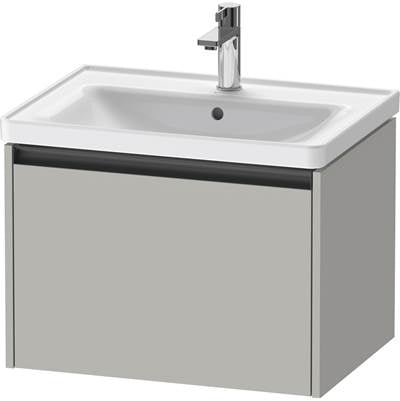 Duravit K25082007070000 - Duravit Ketho.2 25" Wall Mount One Drawer Single Vanity Cabinet In Matte Concrete Gray, Sink Sold Separately
