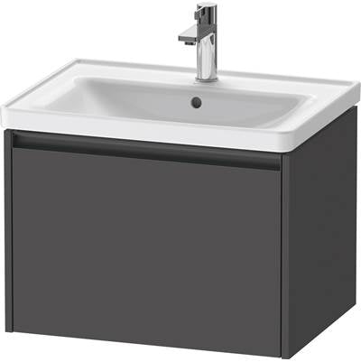Duravit K25082049490000 - Duravit Ketho.2 25" Wall Mount One Drawer Single Vanity Cabinet In Matte Graphite, Sink Sold Separately