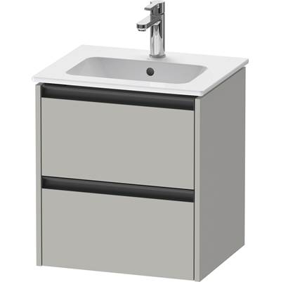 Duravit K25261007070000 - Duravit Ketho.2 20 1/8" Wall Mount Two Drawer Single Vanity Cabinet In Matte Concrete Gray, Sink Sold Separately