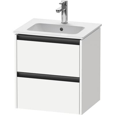 Duravit K25261018180000 - Duravit Ketho.2 20 1/8" Wall Mount Two Drawer Single Vanity Cabinet In Matte White, Sink Sold Separately