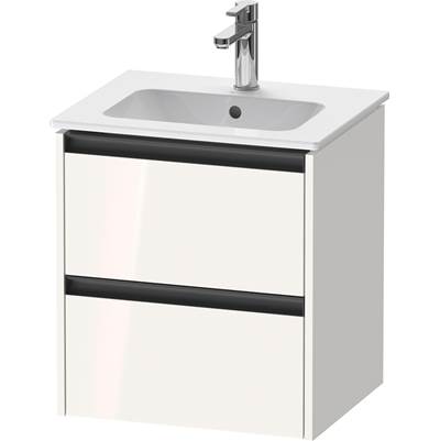Duravit K25261022220000 - Duravit Ketho.2 20 1/8" Wall Mount Two Drawer Single Vanity Cabinet In High Gloss White, Sink Sold Separately