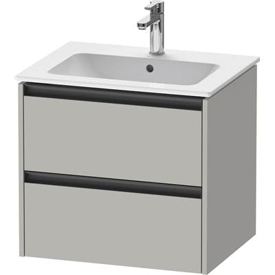 Duravit K25262007070000 - Duravit Ketho.2 24" Wall Mount Two Drawer Single Vanity Cabinet In Matte Concrete Gray, Sink Sold Separately