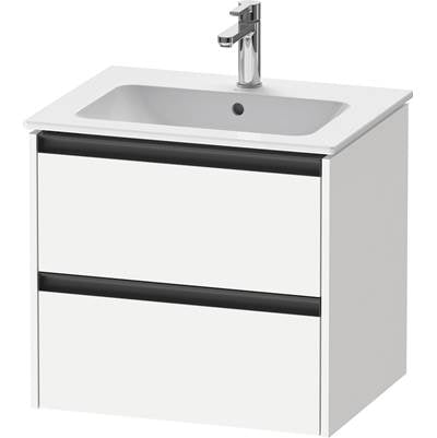 Duravit K25262018180000 - Duravit Ketho.2 24" Wall Mount Two Drawer Single Vanity Cabinet In Matte White, Sink Sold Separately