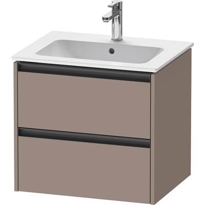 Duravit K25262043430000 - Duravit Ketho.2 24" Wall Mount Two Drawer Single Vanity Cabinet In Matte Basalt, Sink Sold Separately
