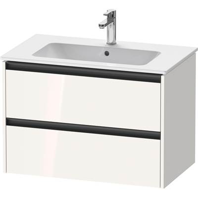 Duravit K25263022220000 - Duravit Ketho.2 31 7/8" Wall Mount Two Drawer Single Vanity Cabinet In High Gloss White, Sink Sold Separately