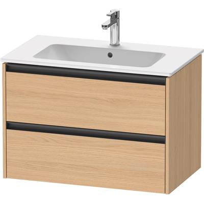 Duravit K25263030300000 - Duravit Ketho.2 31 7/8" Wall Mount Two Drawer Single Vanity Cabinet In Natural Oak, Sink Sold Separately