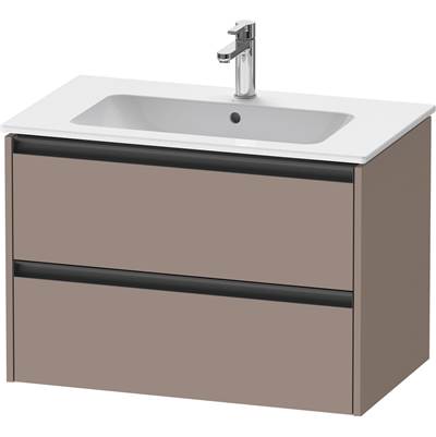 Duravit K25263043430000 - Duravit Ketho.2 31 7/8" Wall Mount Two Drawer Single Vanity Cabinet In Matte Basalt, Sink Sold Separately