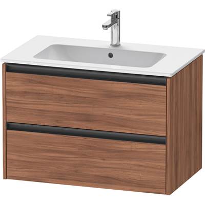 Duravit K25263079790000 - Duravit Ketho.2 31 7/8" Wall Mount Two Drawer Single Vanity Cabinet In Natural Walnut, Sink Sold Separately