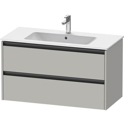 Duravit K25264007070000 - Duravit Ketho.2 39 3/4" Wall Mount Two Drawer Single Vanity Cabinet In Matte Concrete Gray, Sink Sold Separately