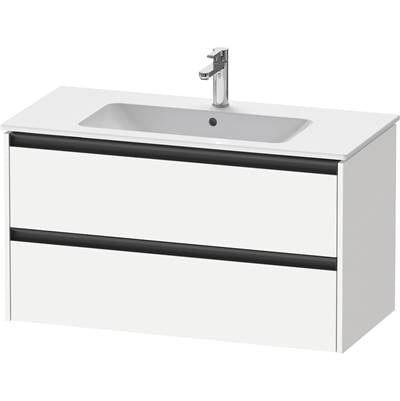 Duravit K25264018180000 - Duravit Ketho.2 39 3/4" Wall Mount Two Drawer Single Vanity Cabinet In Matte White, Sink Sold Separately